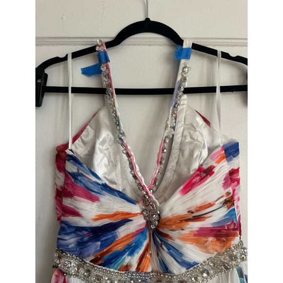 Mac Duggal 2219 Floral Gown NWT Size 4 – Beaded Straps Flawed - Picture 12 of 16